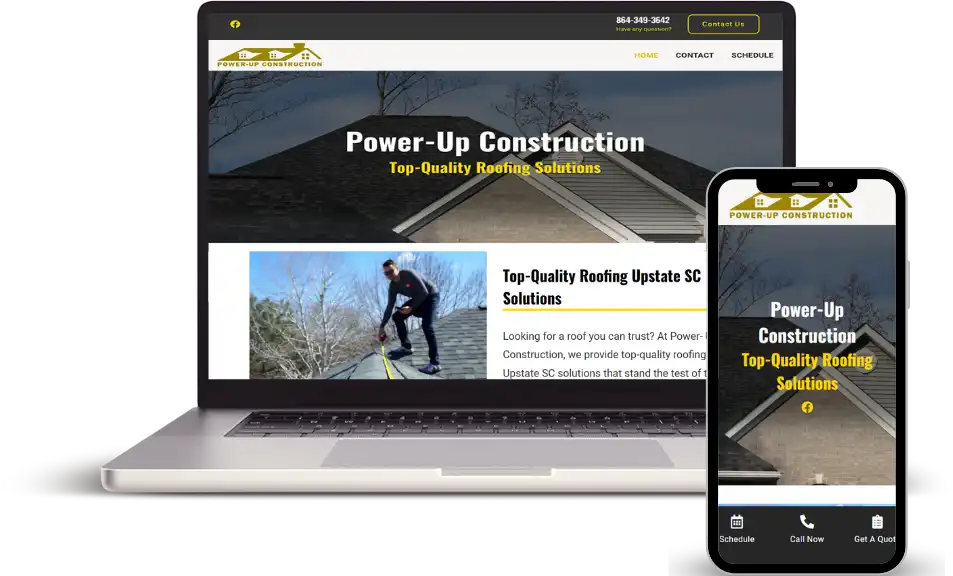 Landscape Website Design Portfolio example from Power Up Construction.